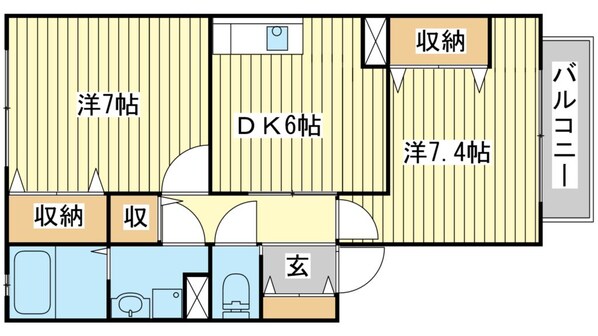 リヴェール磯浜　Ｂ棟の物件間取画像